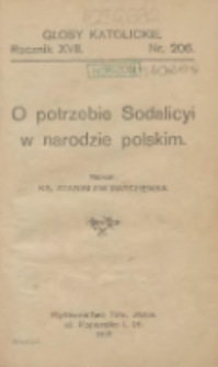 O potrzebie Sodalicji w narodzie polskim