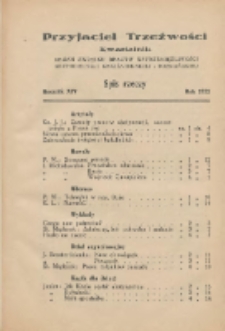 Przyjaciel Trzeźwości : organ Związku Bractw Wstrzemięźliwości Archidiecezji Gnieźnieńskiej i Poznańskiej : miesięcznik dla szerzenia wstrzemięźliwości między ludem 1932 styczeń-marzec R.14 Nr1