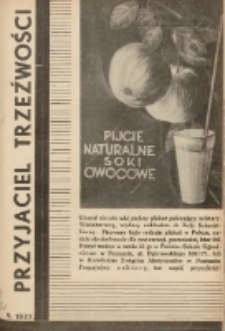 Przyjaciel Trzeźwości : organ Związku Bractw Wstrzemięźliwości Archidiecezji Gnieźnieńskiej i Poznańskiej : miesięcznik dla szerzenia wstrzemięźliwości między ludem 1937 R.19 Nr9