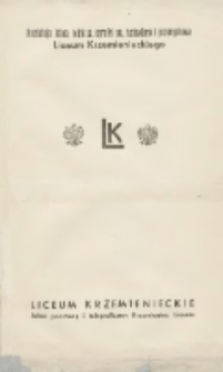 Produkcja leśna, rolnicza, ogrodnicza, hodowlana i przemysłowa Liceum Krzemienieckiego