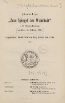 Mitglieder-Verzeichniss Johannus-Loge "Zum Spiegel der Wahrheit" i.O.Charlottenburg gestifted am 18.Oktober 1900