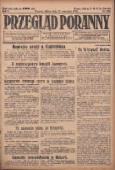 Przegląd Poranny: pismo niezależne i bezpartyjne 1923.09.22 R.3 Nr261