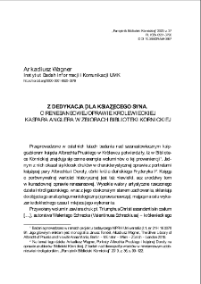 Z dedykacją dla książęcego syna. O renesansowej oprawie królewieckiej Kaspara Anglera w zbiorach Biblioteki Kórnickiej. Pamiętnik Biblioteki Kórnickiej. Z.37