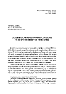 Dwie niderlandzkie oprawy plakietowe w zbiorach Biblioteki Kórnickiej. Pamiętnik Biblioteki Kórnickiej. Z.37