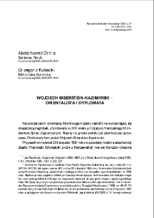 Wojciech Biberstein-Kazimirski - orientalista i dyplomata. Pamiętnik Biblioteki Kórnickiej. Z.37