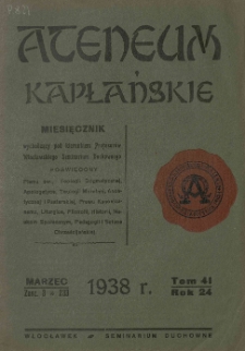 Ateneum Kapłańskie. 1938 R.24 T.41 z.3