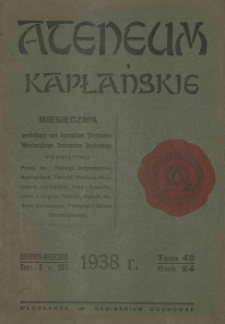 Ateneum Kapłańskie. 1938 R.24 T.42 z.2