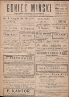 Goniec Miński: organ polski bezpartyjny dla wszystkich. 1919.09.04 R.1 Nr3
