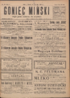 Goniec Miński: organ polski bezpartyjny dla wszystkich. 1919.09.24 R.1 Nr20