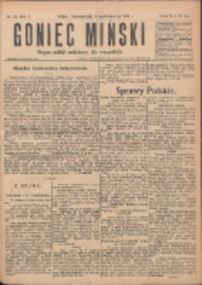 Goniec Miński: organ polski bezpartyjny dla wszystkich. 1919.10.06 R.1 Nr32