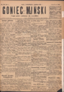 Goniec Miński: organ polski bezpartyjny dla wszystkich. 1919.12.01 R.1 Nr88