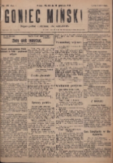 Goniec Miński: organ polski bezpartyjny dla wszystkich. 1919.12.28 R.1 Nr112