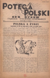 Potega Polski bez Żyd&oacute;w : tygodnik społeczno-gospodarczy 1936.08.30 R.1 Nr1