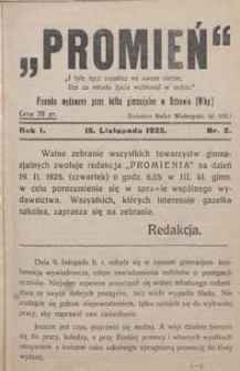 Promień 1925.11.15 R.1 Nr2