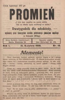 Promień 1926.04.15 R.1 Nr12