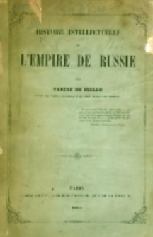 Histoire intellectuelle de l'Empire d Russie