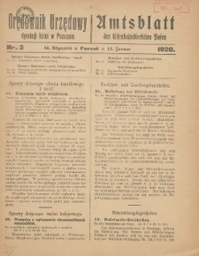 Orędownik Urzędowy Dyrekcji Kolei w Poznaniu = Amtsblatt der Eisenbahndirektion in Posen 1920.01.14 Nr3
