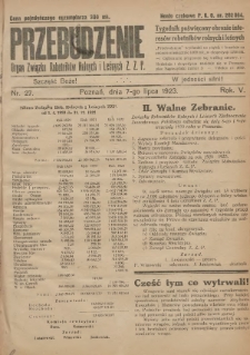 Przebudzenie: tygodnik poświęcony obronie interesów robotników rolnych i leśnych. Organ Związku Robotników Rolnych i Leśnych ZZP. 1923.07.07 R.5 Nr27