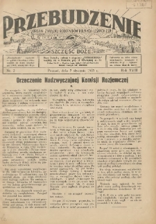 Przebudzenie: organ Związku Robotników Rolnych i Leśnych ZZP. 1937.01.07 R.18 Nr2