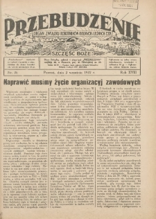 Przebudzenie: organ Związku Robotników Rolnych i Leśnych ZZP. 1937.09.02 R.18 Nr36
