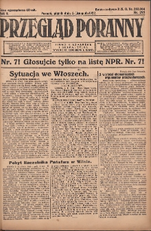 Przegląd Poranny: pismo niezależne i bezpartyjne 1922.11.03 R.2 Nr295