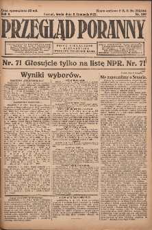 Przegląd Poranny: pismo niezależne i bezpartyjne 1922.11.08 R.2 Nr300