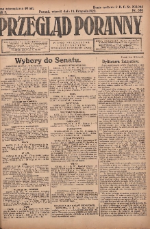 Przegląd Poranny: pismo niezależne i bezpartyjne 1922.11.14 R.2 Nr306