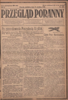 Przegląd Poranny: pismo niezależne i bezpartyjne 1922.12.17 R.2 Nr339