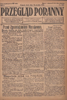 Przegląd Poranny: pismo niezależne i bezpartyjne 1922.12.20 R.2 Nr342