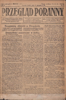 Przegląd Poranny: pismo niezależne i bezpartyjne 1924.01.02 R.4 Nr2