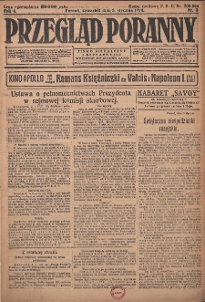 Przegląd Poranny: pismo niezależne i bezpartyjne 1924.01.03 R.4 Nr3