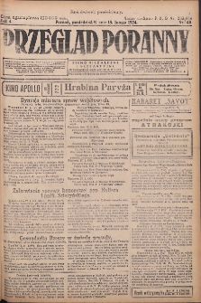 Przegląd Poranny: pismo niezależne i bezpartyjne 1924.02.18 R.4 Nr48