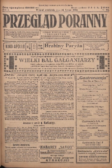 Przegląd Poranny: pismo niezależne i bezpartyjne 1924.02.24 R.4 Nr54