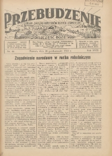 Przebudzenie: organ Związku Robotników Rolnych i Leśnych ZZP. 1937.10.28 R.18 Nr44