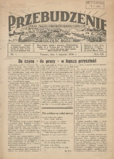 Przebudzenie: organ Związku Robotników Rolnych i Leśnych ZZP. 1939.01.05 R.20 Nr1