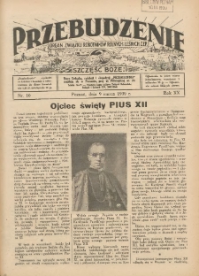 Przebudzenie: organ Związku Robotników Rolnych i Leśnych ZZP. 1939.03.09 R.20 Nr10