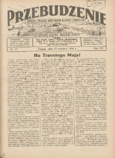 Przebudzenie: organ Związku Robotników Rolnych i Leśnych ZZP. 1939.04.27 R.20 Nr17
