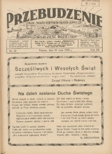 Przebudzenie: organ Związku Robotników Rolnych i Leśnych ZZP. 1939.05.25 R.20 Nr21