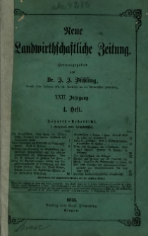 Neue Landwirtschaftliche Zeitung. Jg. 22 (1873), H. 1