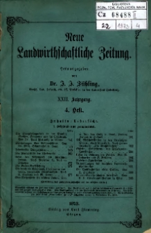 Neue Landwirtschaftliche Zeitung. Jg. 22 (1873), H. 4