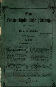 Neue Landwirtschaftliche Zeitung. Jg. 19 (1870), H. 3