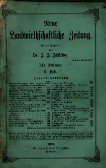 Neue Landwirtschaftliche Zeitung. Jg. 19 (1870), H. 5