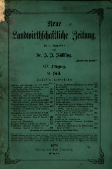 Neue Landwirtschaftliche Zeitung. Jg. 19 (1870), H. 9