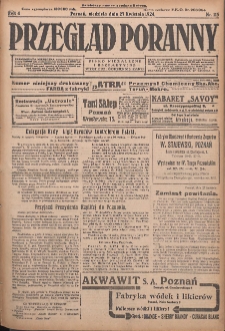 Przegląd Poranny: pismo niezależne i bezpartyjne 1924.04.27 R.4 Nr115
