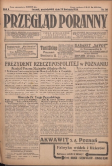 Przegląd Poranny: pismo niezależne i bezpartyjne 1924.04.28 R.4 Nr116