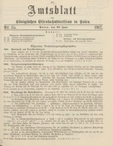 Amtsblatt der Königlichen Eisenbahndirektion in Posen 1917.06.23 Nr35