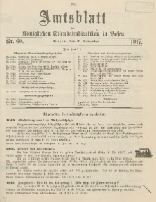 Amtsblatt der Königlichen Eisenbahndirektion in Posen 1917.11.03 Nr60