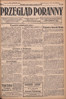 Przegląd Poranny: pismo niezależne i bezpartyjne 1924.06.04 R.4 Nr152