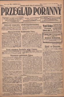 Przegląd Poranny: pismo niezależne i bezpartyjne 1924.06.27 R.4 Nr174
