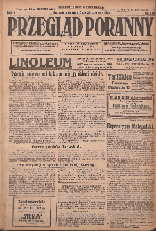 Przegląd Poranny: pismo niezależne i bezpartyjne 1924.06.29 R.4 Nr176